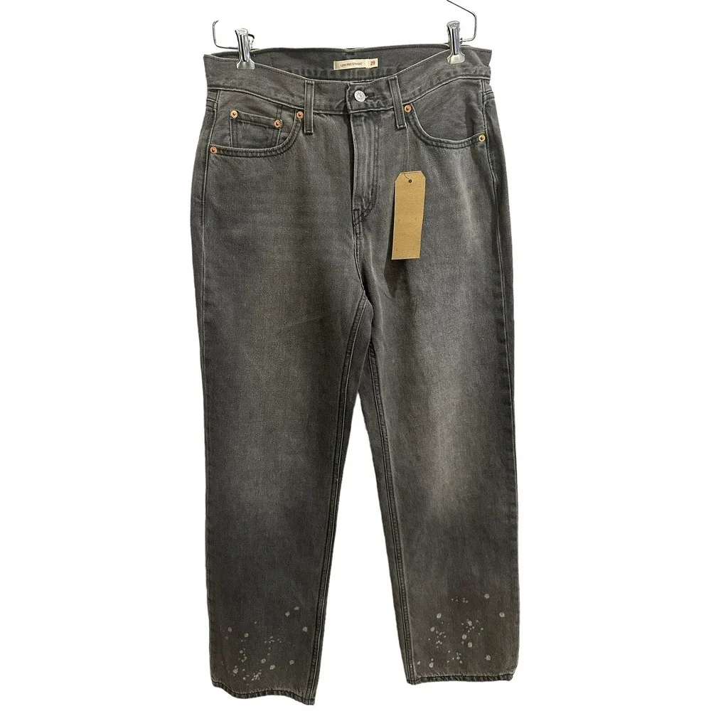 Levis Men's Black/gray  Jeans Size 29 Low Pro Mid Rise Straight Leg‎ Pants 32x31
